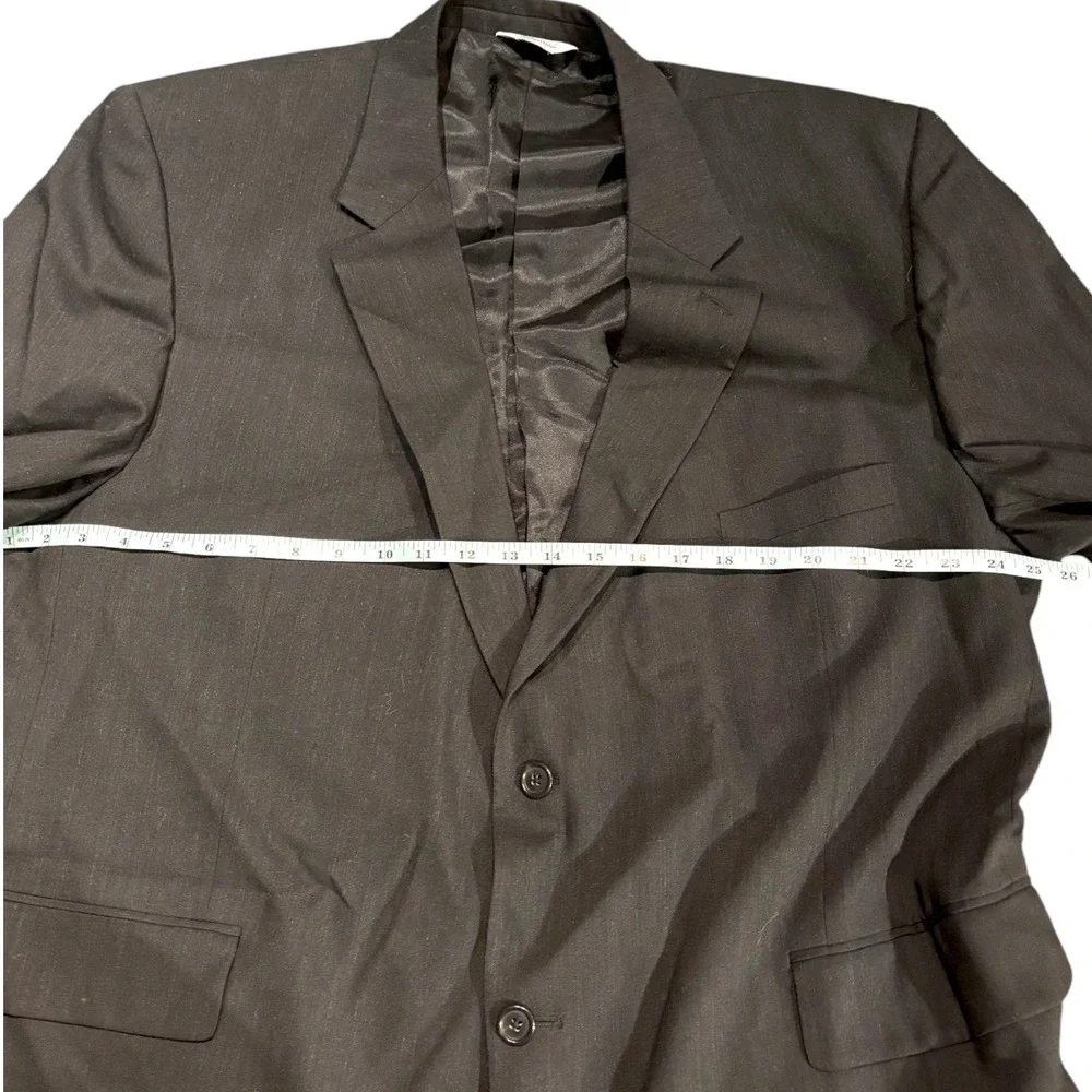Joseph & Feiss Mens 100% Wool 2 Piece Suit Black 48 Short 46 Waist RN 77219 READ